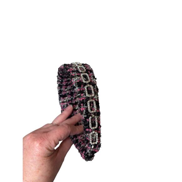 Minime Paris, Handmade Pink and Black Tweed Headband main image 7